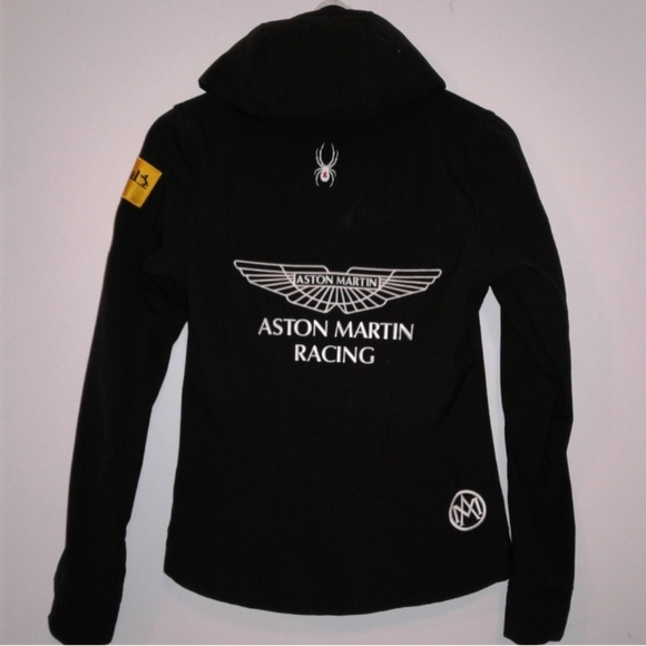 Aston Martin Racing Spyder hooded Jacket womens sz S Embroidered supreme ski - Picture 2 of 11